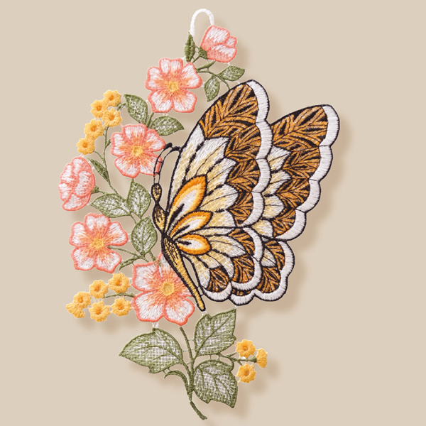 Fensterbild Schmetterling auf Blüte
