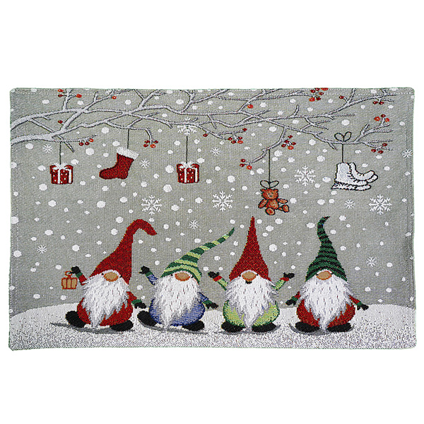 Platzdeckchen / Platzset 33 x 46 cm Gobelin, "Wichtel mit Geschenkzweig" (9719) 