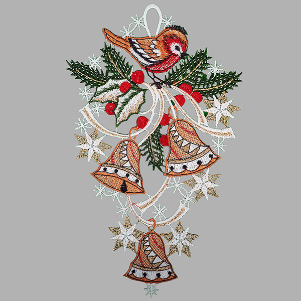 Fensterbild "3 weihnachtliche Glocken"