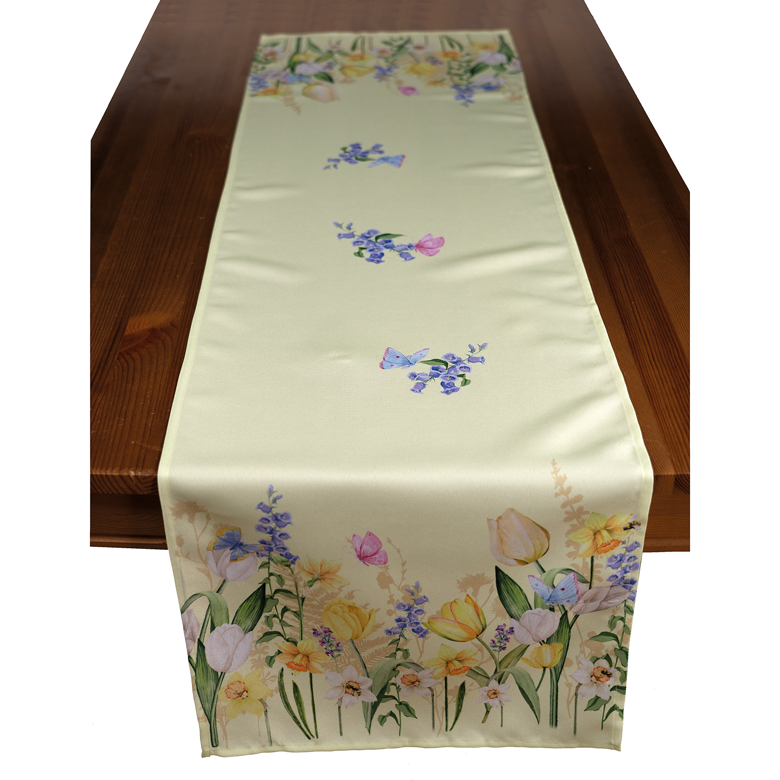 Tischläufer 40 x 140 cm Druckmotiv "Frühlingswiese" , gelb (2308)  