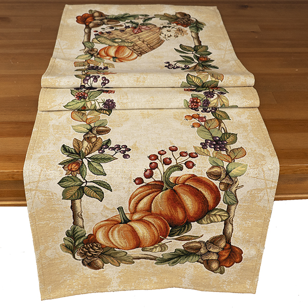 Tischband 45 x 140 cm Gobelin "Kürbisdesign" (3287)