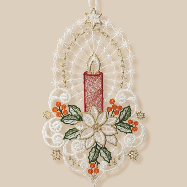 Fensterbild "Kerze & Christrose"