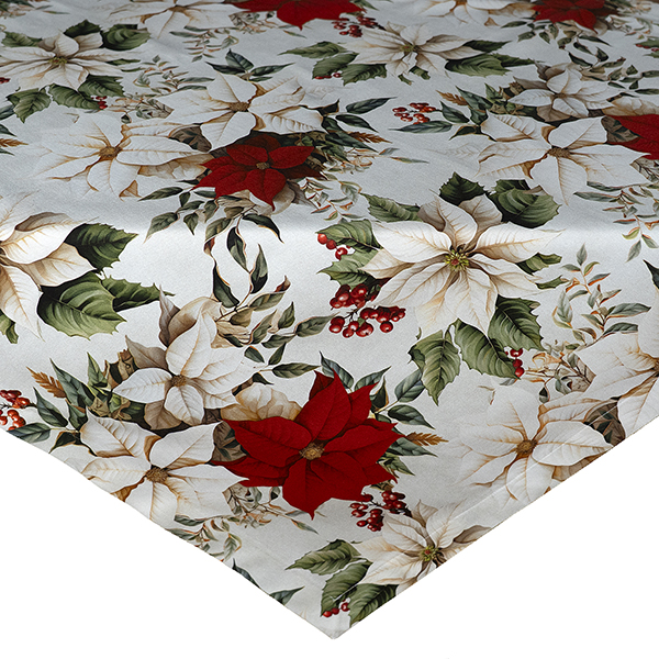 Mitteldecke 85 x 85 cm Druckdesign "Weihnachtssterne", ecru/bunt (7717)