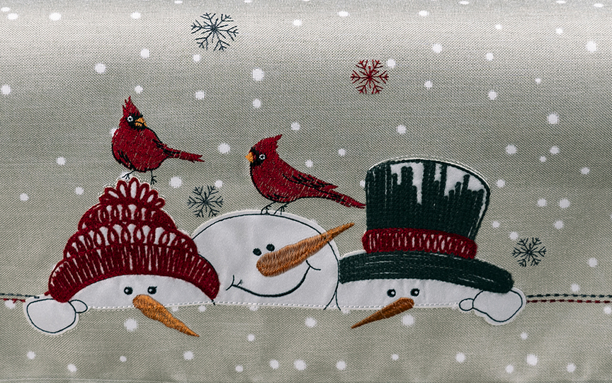 Tischdecke 110 x 110 cm Stickerei "winterliche Kantengucker" (714HG) 