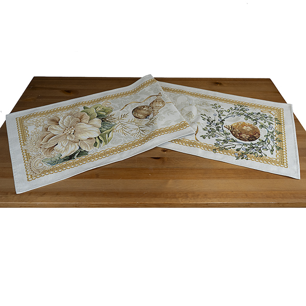 Tischband 45 x 140 cm Gobelin "festliche Weihnachten "bunt, Lurex (6712)  