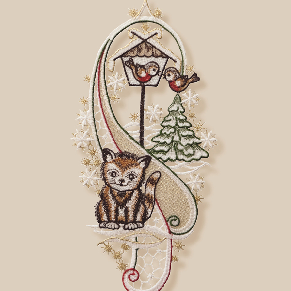 Fensterbild "Katze/Winter"