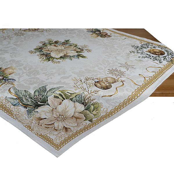 Mitteldecke 100 x 100 cm Gobelin "festliche Weihnachten", Lurex (6712)   