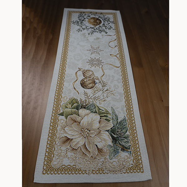 Tischband 35 x 100 cm Gobelin "festliche Weihnachten "bunt, Lurex (6712) 