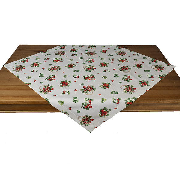 Mitteldecke 85 x 85 cm Druckdesign "Erdbeeren", bunt (7721) 