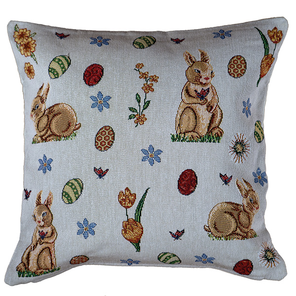 Kissenhülle 40 x 40 cm Gobelin, "frühlingshafte Ostern" (8635) 