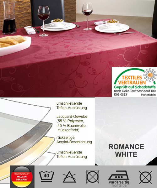  Tischläufer Flair Royal 40 x 140 cm ROMANCE WHITE