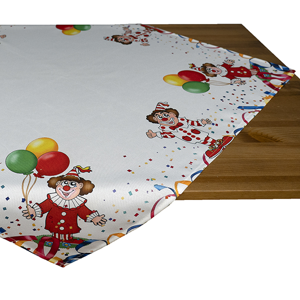 Mitteldecke 85 x 85 cm Druckdesign "Clowns in rot/weiß", bunt (0089)  